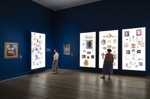 Installation view of Frida: The Making of an Icon at Tate Modern, London