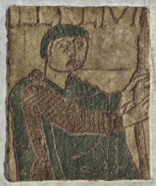 Detail of the Stothard Cast showing a standing figure with a staff