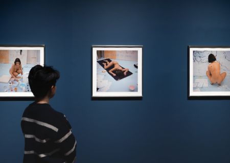 Tracey Emin: A Second Life Tate Modern installation view with Naked Photos – Life Model Goes Mad 1996.