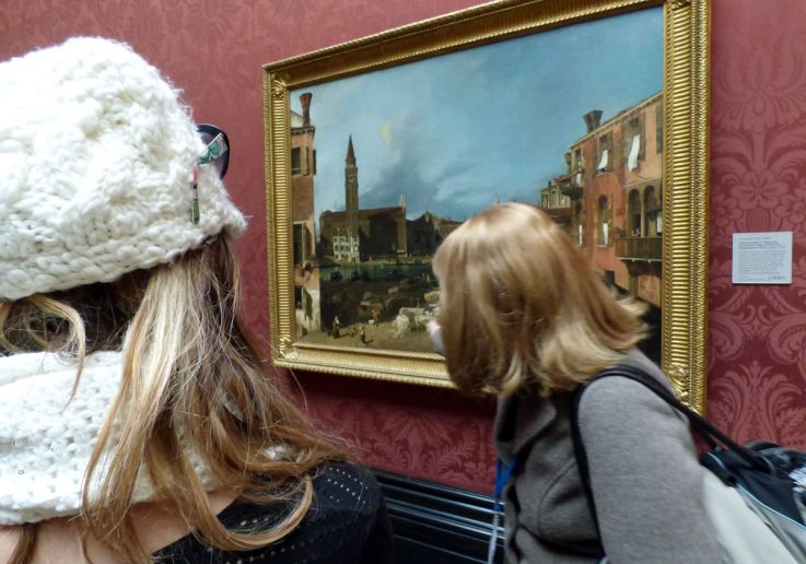 Small group enjoying a personalized art experience at the National Gallery in London