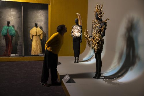 Iconic Schiaparelli dresses on display at the V&A exhibition in London