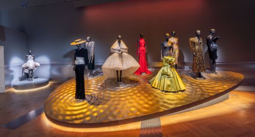 Scenic installation at the Schiaparelli exhibition at the V&A Museum in London