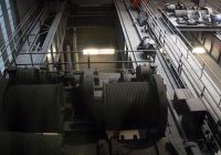 Industrial machinery detail in the Turbine Hall of Tate Modern London