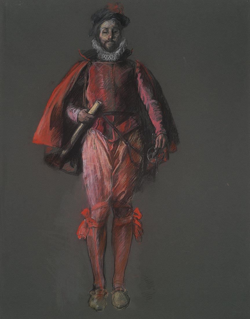 Edwin Austin Abbey Study for the figure of Sir Walter Raleigh in "The Apotheosis of Pennsylvania" mural in the House of Representatives Chamber of the Pennsylvania State Capitol at Harrisburg, about 1907