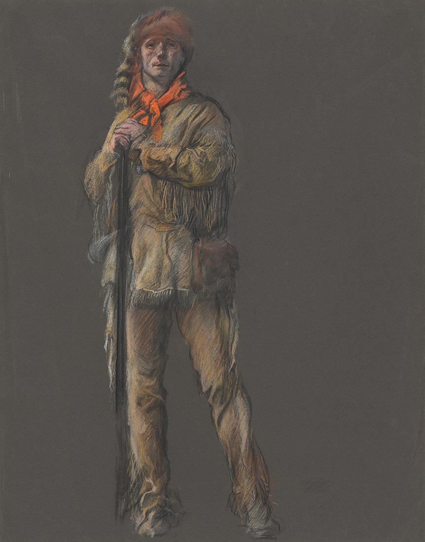Edwin Austin Abbey Study for the figure of Daniel Boone in "The Apotheosis of Pennsylvania" mural in the House of Representatives Chamber of the Pennsylvania State Capitol at Harrisburg, about 1907