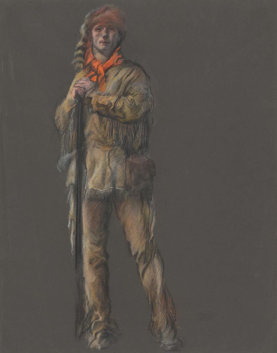 Edwin Austin Abbey Study for the figure of Daniel Boone in "The Apotheosis of Pennsylvania" mural in the House of Representatives Chamber of the Pennsylvania State Capitol at Harrisburg, about 1907