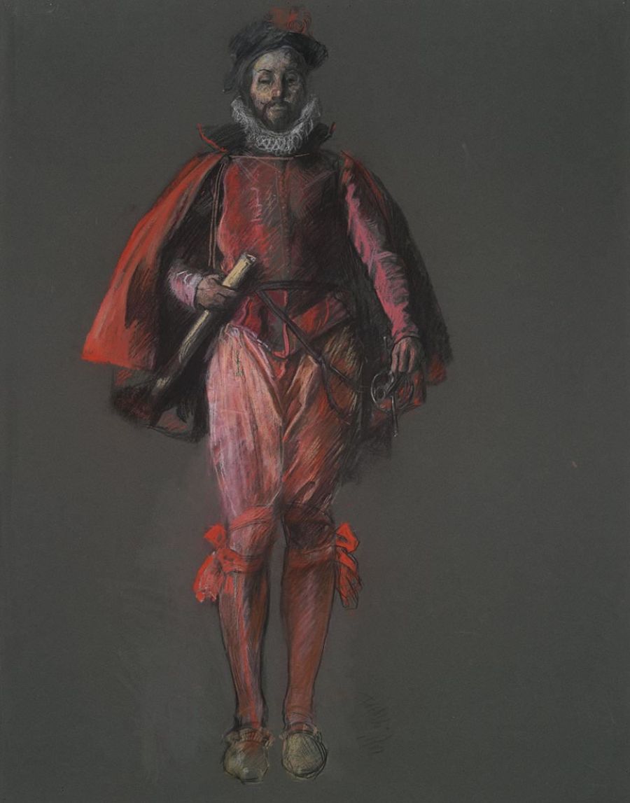 Edwin Austin Abbey Study for the figure of Sir Walter Raleigh in "The Apotheosis of Pennsylvania" mural in the House of Representatives Chamber of the Pennsylvania State Capitol at Harrisburg, about 1907