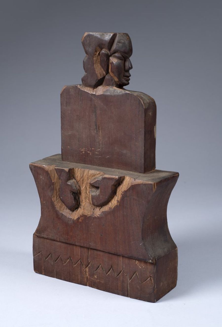Leela Mukherjee, Schematic Seated Figure, c. 1950s-80s. Wood