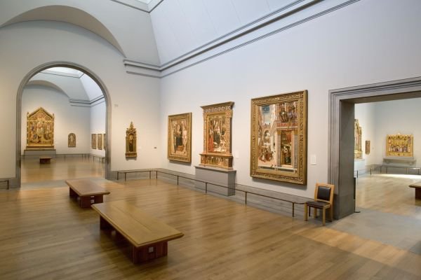 The Sainsbury Wing houses a collection of Renaissance paintings from Italy and the Netherlands.
